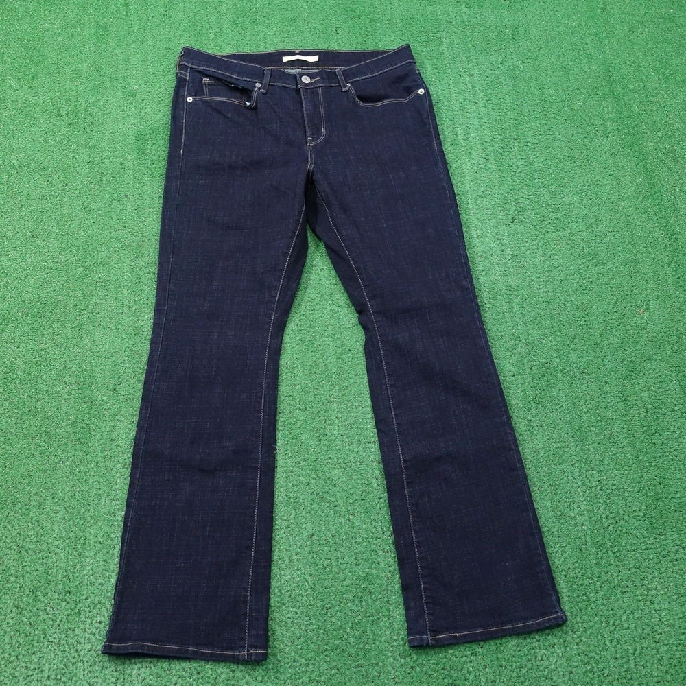 Levis Jeans Womens 12 Classic Bootcut Blue Dark Wash‎ Stretch Denim 33x29.5 -O2